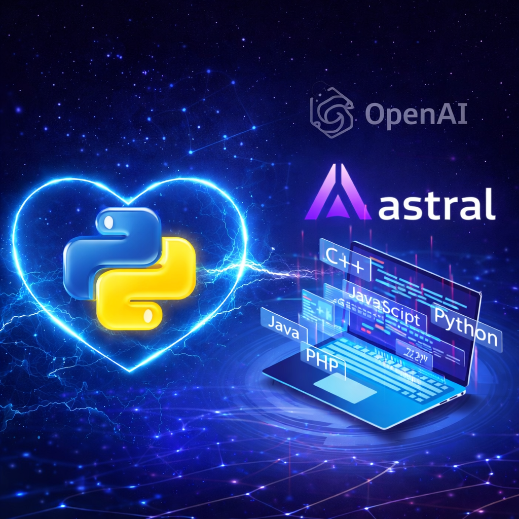 Representación visual del futuro del desarrollo con IA tras la adquisición de Astral por OpenAI